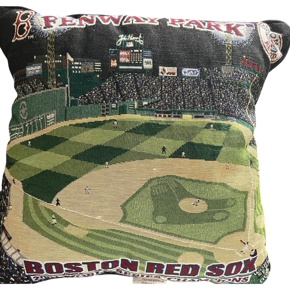 Fenway Park Boston Red Sox Tapestry Pillow 2004 World Series Champs Made in USA